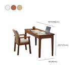 Nut-Brown Wood Bedroom Desk and Chair Set with Drawers Image - 17