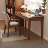 Nut-Brown Wood Bedroom Desk and Chair Set with Drawers Image - 7