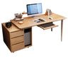 Oak Exterior Shelf Drawers Keyboard Tray Computer Desk Image - 5