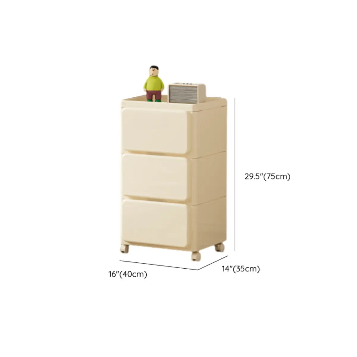 Off-White Acrylic Minimalist Multi-Size Storage Chest 