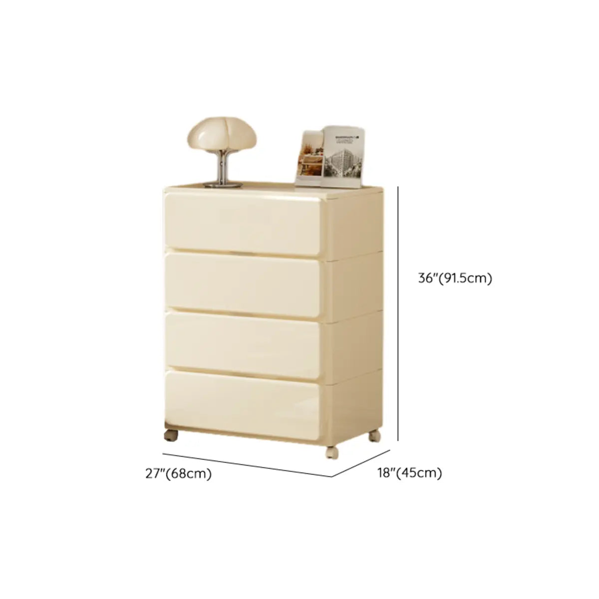 Off-White Acrylic Minimalist Multi-Size Storage Chest Image - 25