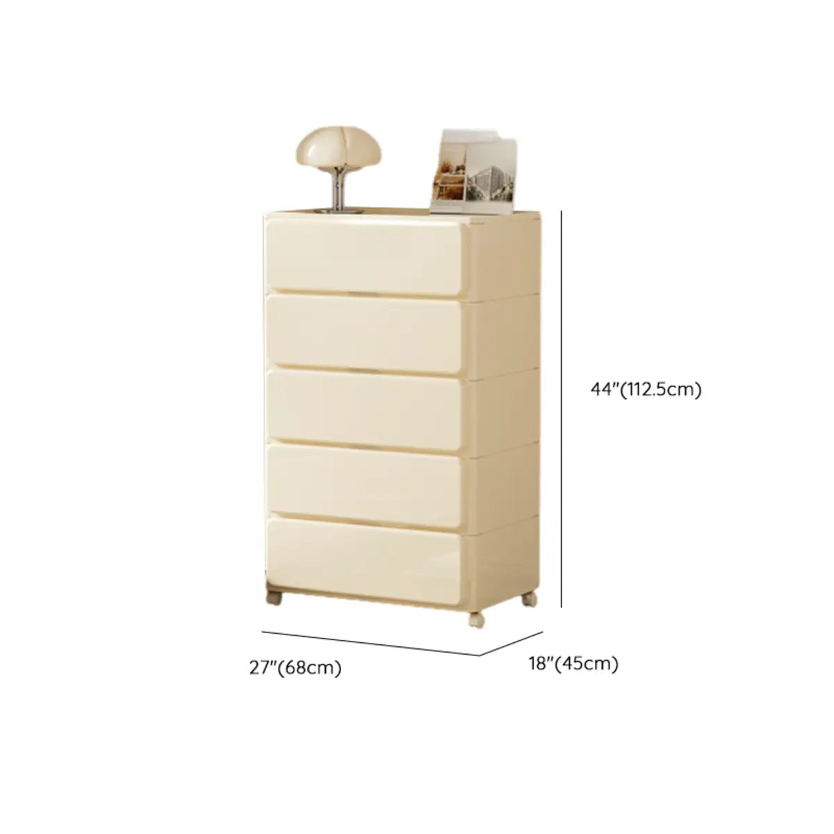 Off-White Acrylic Minimalist Multi-Size Storage Chest Image - 26