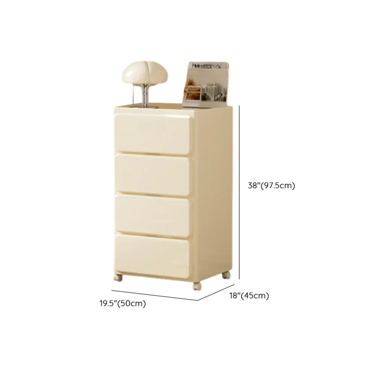 Off-White Acrylic Minimalist Multi-Size Storage Chest Image - 28