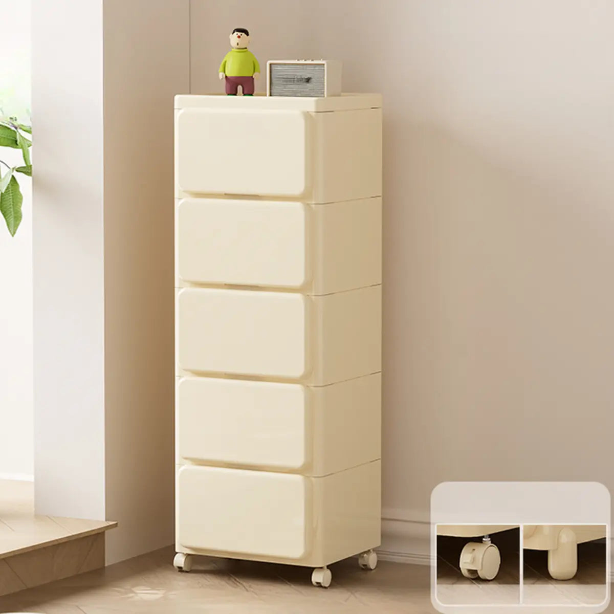 Off-White Acrylic Minimalist Multi-Size Storage Chest Image - 9