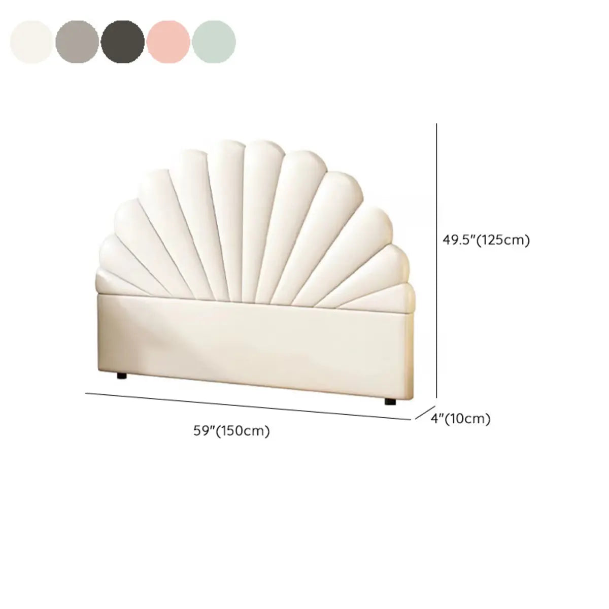 Off-White Arched Upholstered Panel Twin Headboard Image - 15