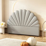 Off-White Arched Upholstered Panel Twin Headboard Image - 3