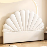 Off-White Arched Upholstered Panel Twin Headboard Image - 4