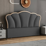 Off-White Camelback Upholstered Wingback Headboard Image - 5