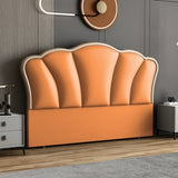 Off-White Camelback Upholstered Wingback Headboard Image - 7