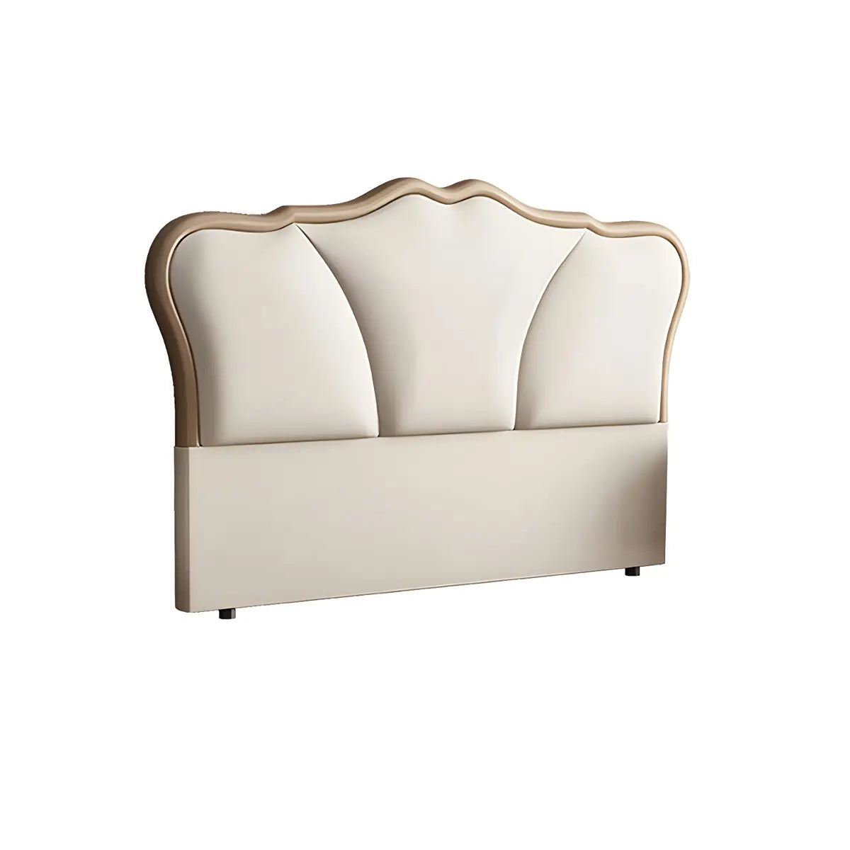 Off-White Camelback Upholstered Wingback Headboard Image - 9