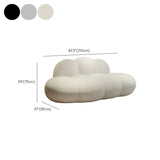 Off-White Faux Sherpa Sewn Pillow Back Single Sofa Image - 10