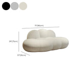 Off-White Faux Sherpa Sewn Pillow Back Single Sofa #size