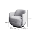 Off-White Flannel Fixed Back Swivel Barrel Chair Image - 9