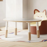 Off-White Kidney-Shaped Toddler Table Animal Chair Set Image - 11