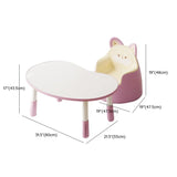 Off-White Kidney-Shaped Toddler Table Animal Chair Set Image - 13