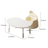 Off-White Kidney-Shaped Toddler Table Animal Chair Set Image - 14