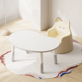 Off-White Kidney-Shaped Toddler Table Animal Chair Set Image - 2