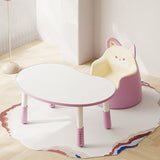 Off-White Kidney-Shaped Toddler Table Animal Chair Set Image - 3