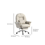 Off-White Leather Reclining Swivel Executive Office Chair Image - 13