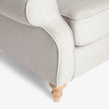 Off-White Linen Round Arm Tufted BackWingback Chair Image - 11