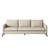 Off-White Linen Square Arm Pillow Back Sofa Chaise Image - 2