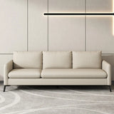 Off-White Linen Square Arm Pillow Back Sofa Chaise Image - 3