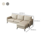 Off-White Linen Square Arm Pillow Back Sofa Chaise #size