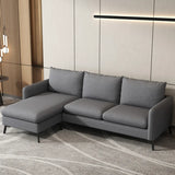 Off-White Linen Square Arm Pillow Back Sofa Chaise Image - 4