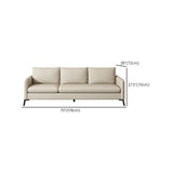 Off-White Linen Square Arm Pillow Back Sofa Chaise Image - 12