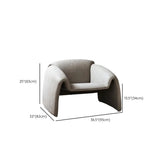 Off-White Microfiber Leather Fixed Back Arm Chair Image - 13