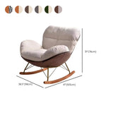 Off-White-Orange Flared Arm Rocking Chair with Slipcover #size