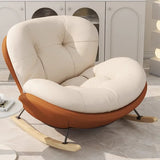 Off-White-Orange Flared Arm Rocking Chair with Slipcover Image - 2