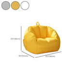 Off-White Portable Round Leather Lounge Bean Bag Chair #size