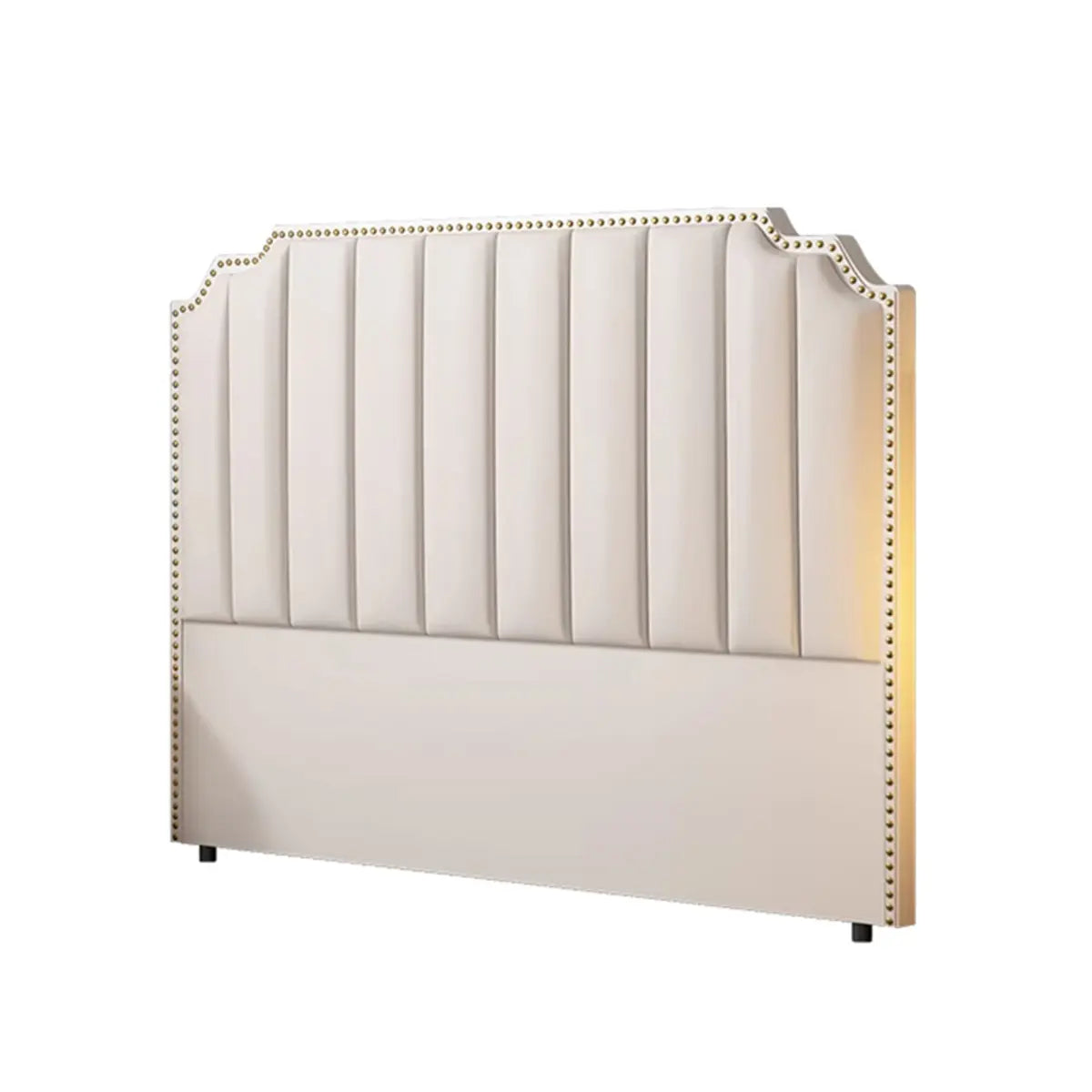 Off-White Portman Upholstered Panel with Nailhead Trim Image - 10