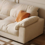 Off-White Premium Velvet Tufted Back Left Sofa Chaise Image - 6