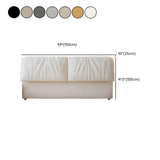 Off-White Rectangle Upholstered Headboard with Legs Image - 18