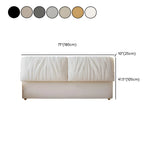 Off-White Rectangle Upholstered Headboard with Legs Image - 19