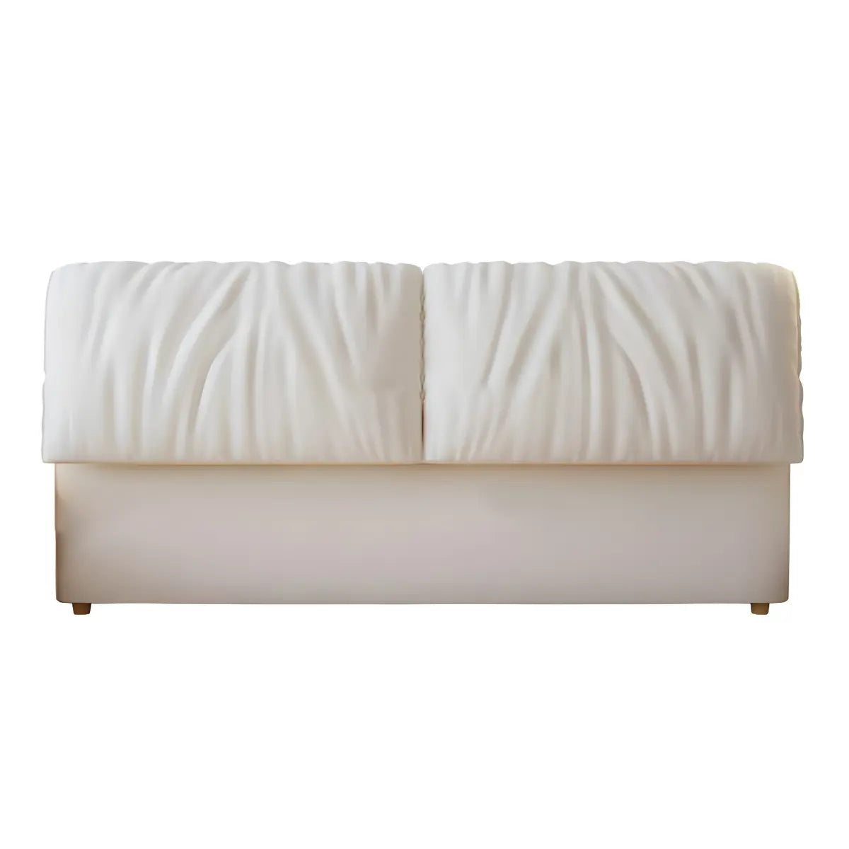 Off-White Rectangle Upholstered Headboard with Legs Image - 10