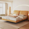 Off-White Rectangle Upholstered Headboard with Legs Image - 11