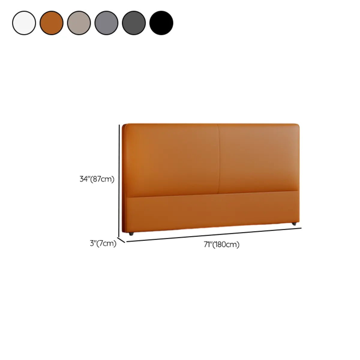 Off-White Rectangular Upholstered Headboard with Legs 