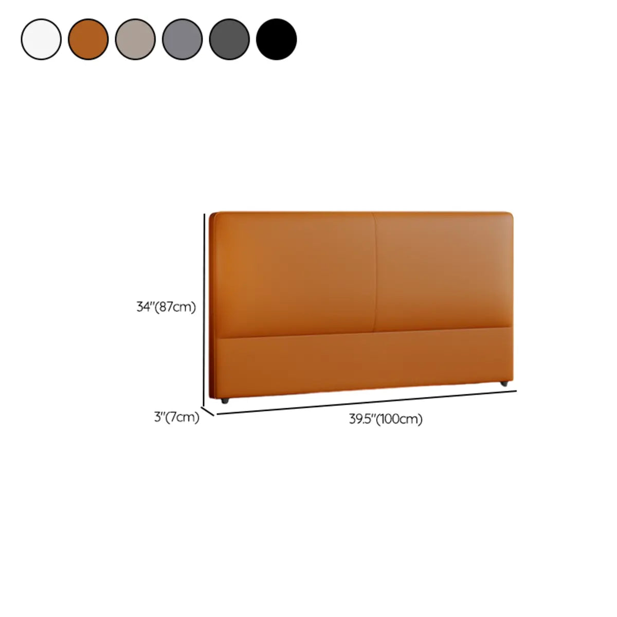 Off-White Rectangular Upholstered Headboard with Legs Image - 18