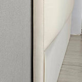 Off-White Rectangular Upholstered Headboard with Legs Image - 6