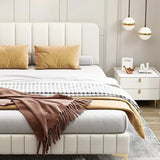 Off-White Rectangular Upholstered Panel Headboard Image - 13