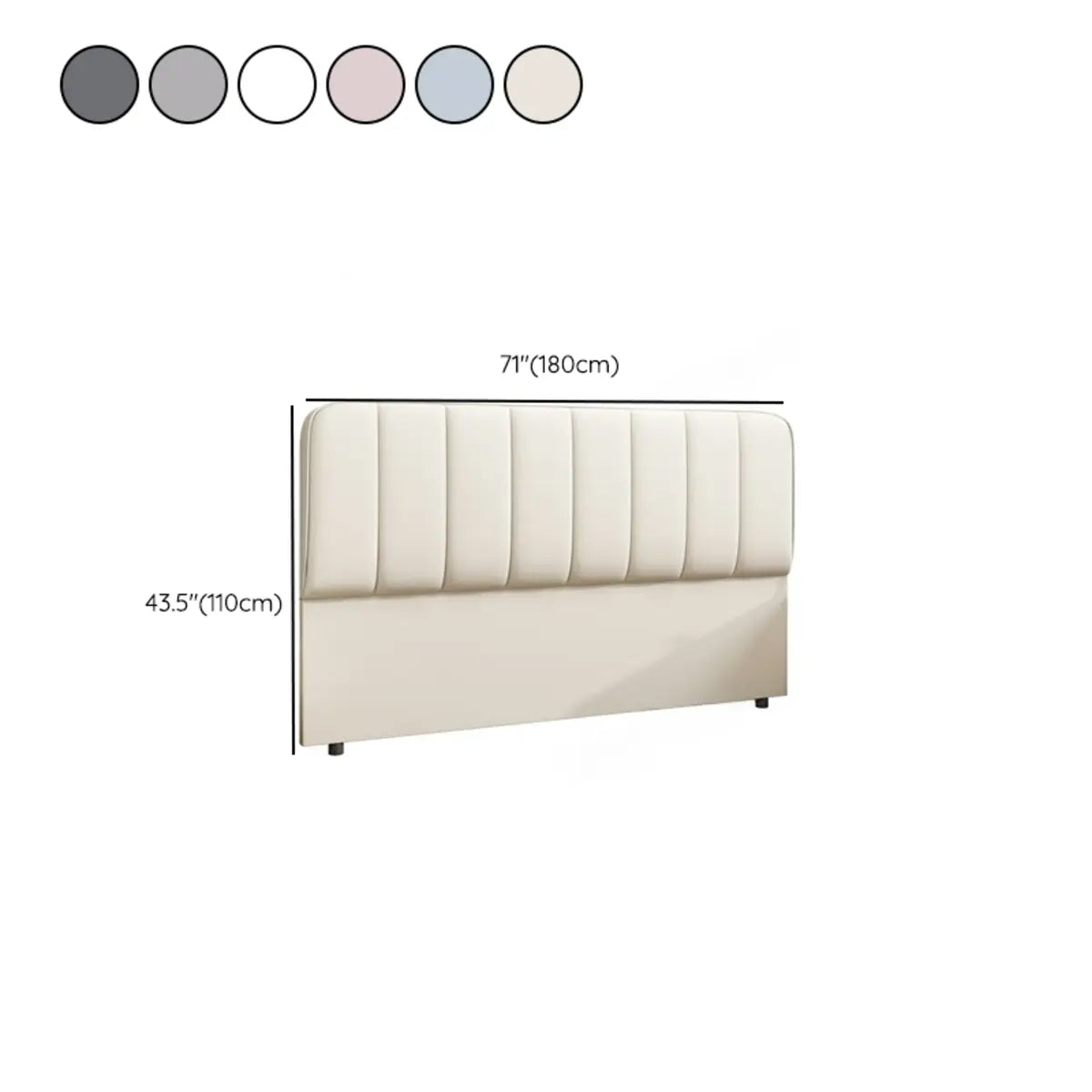 Off-White Rectangular Upholstered Panel Headboard Image - 15