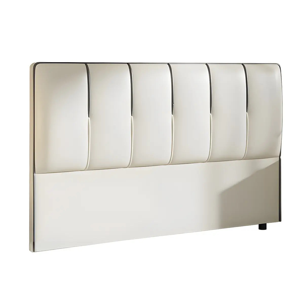 Off-White Rectangular Upholstered Wingback Headboard Image - 10