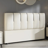 Off-White Rectangular Upholstered Wingback Headboard Image - 2