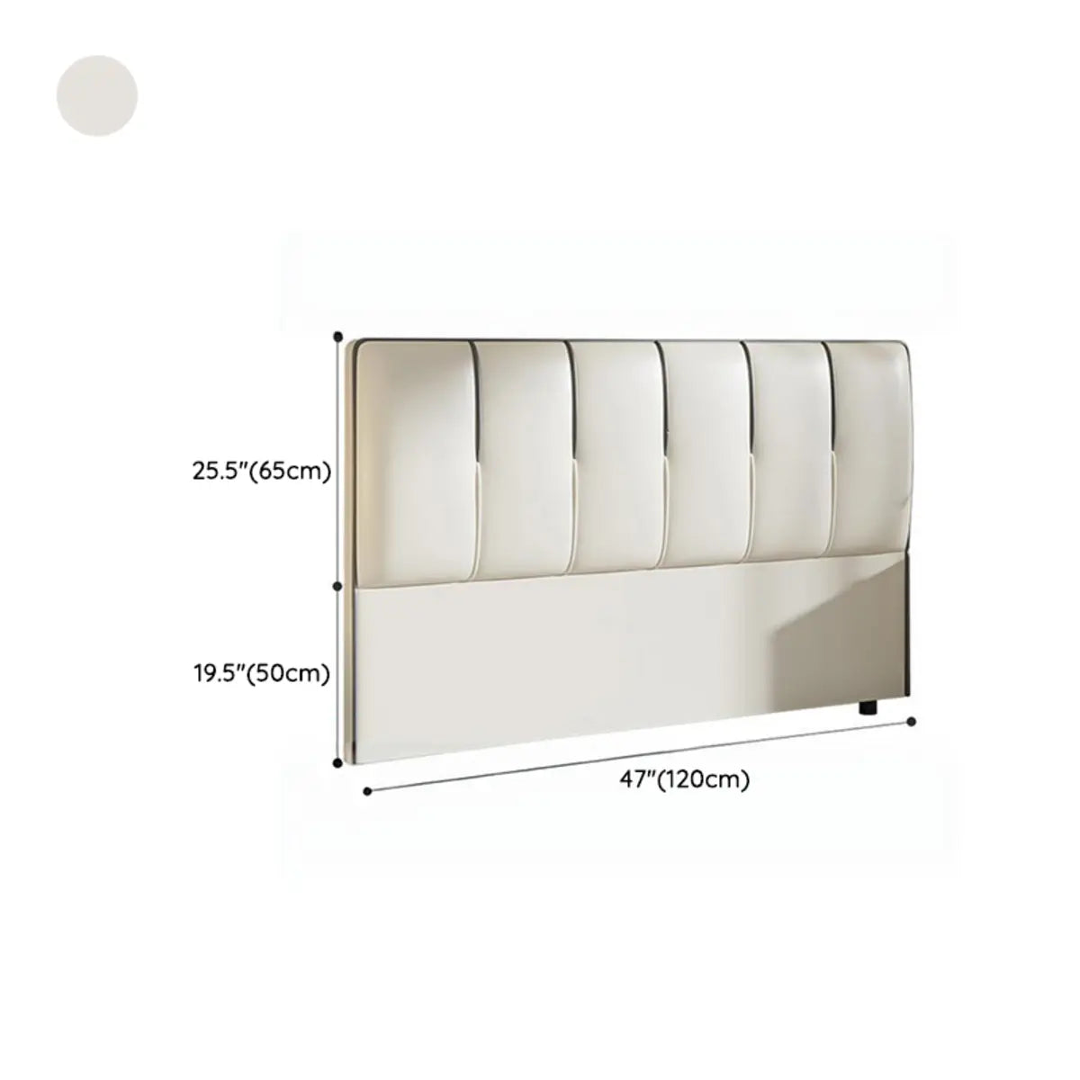 Off-White Rectangular Upholstered Wingback Headboard 