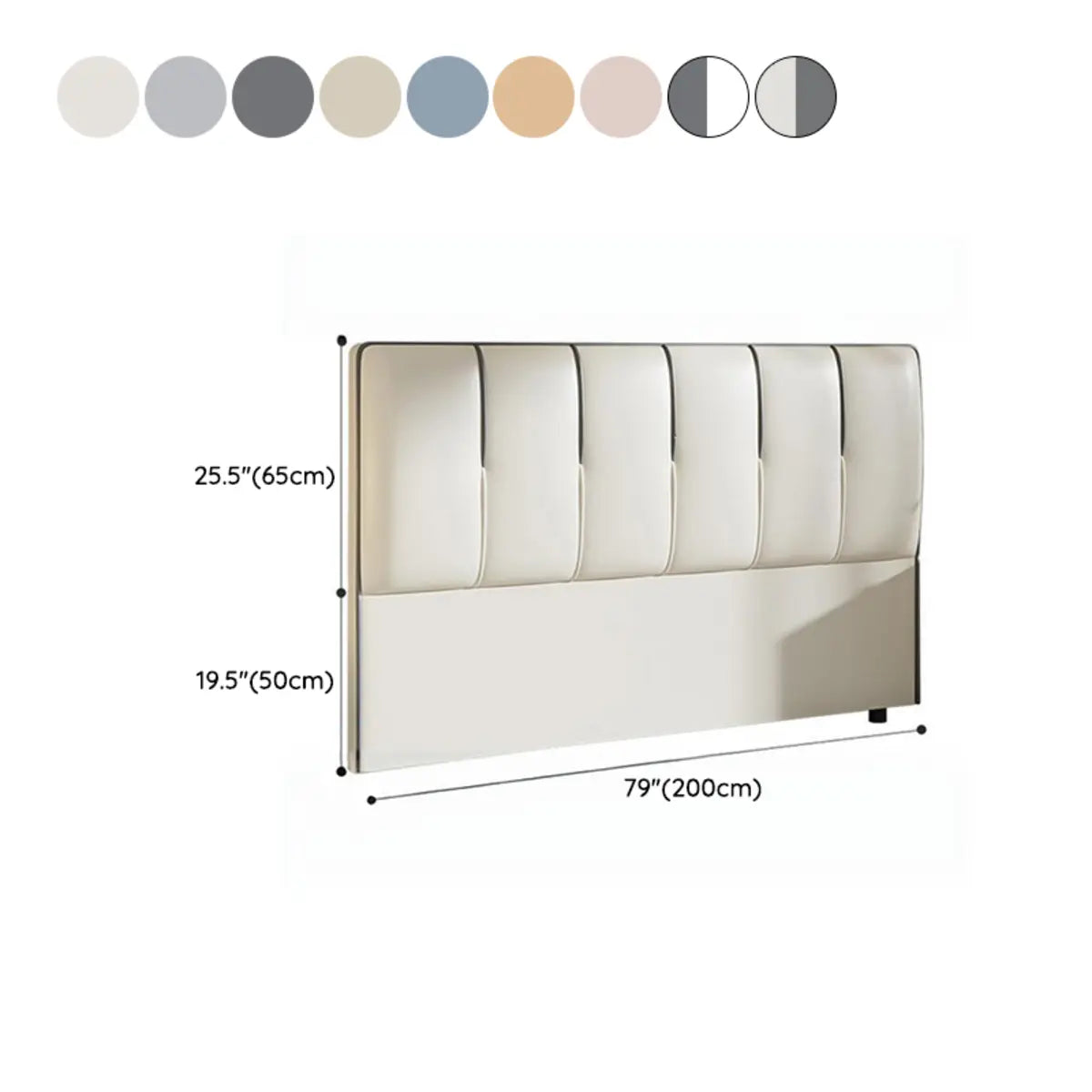 Off-White Rectangular Upholstered Wingback Headboard Image - 21