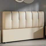 Off-White Rectangular Upholstered Wingback Headboard Image - 7