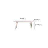 Off-White Slate Dining Table with Upholstered Chairs #size